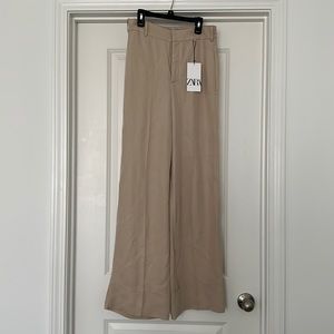 ZARA satin wide leg pants
